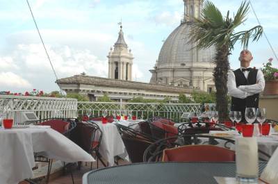 Terrasse de l'Hotel Raphael Rome
